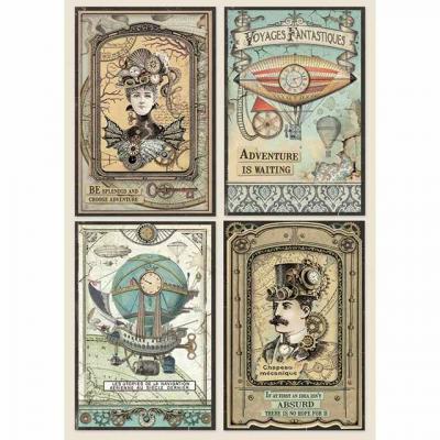 Stamperia Rice Paper A4 -  Voyages Fantastiques Cards